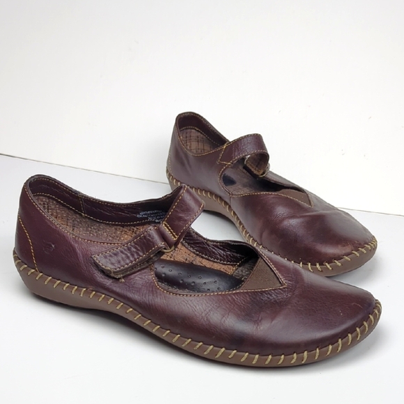 BORN Women's Brown Leather Mary Jane Flats - Picture 2 of 7